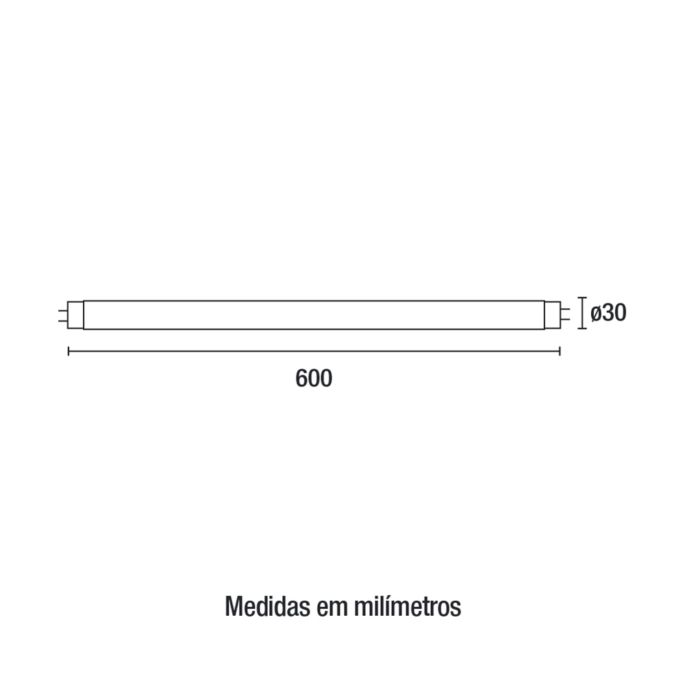 Lâmpada Blumenau Tubular Vidro 9 watts 6500K 900 Lumens IP20 Ø30x600mm 04097016
