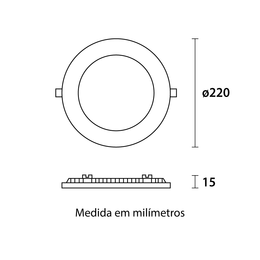 Painel Embutido Blumenau Redondo Tech 18 watts 4100K Ø220x15mm 80344104