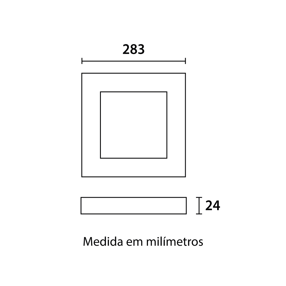 Painel Sobrepor Blumenau Quadrado Tech 24 watts 6500K 283x283x24mm 80856004