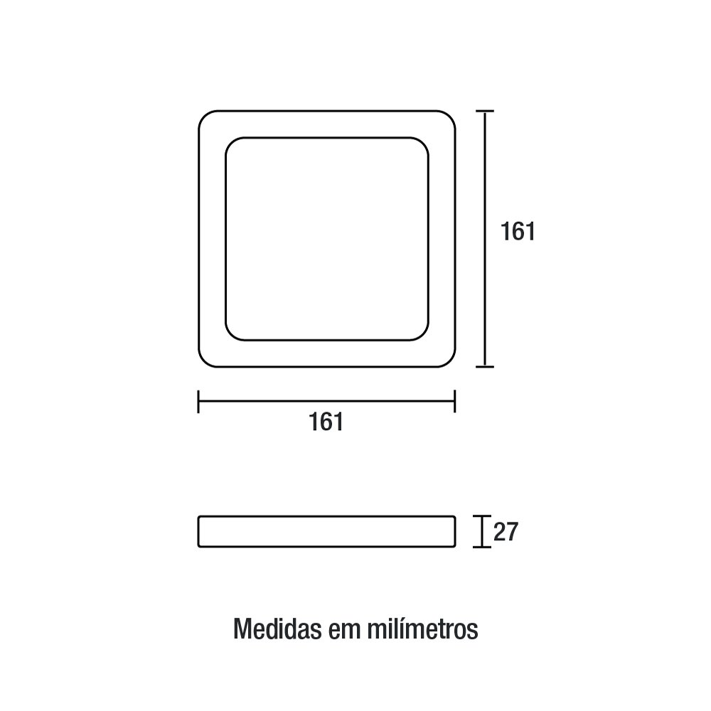 Painel Sobrepor Blumenau Play ABS 12 watts 6500K Branco 161x161x27mm Bivolt 83466004