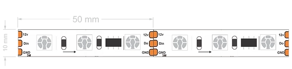 Fita Led Analógico Alpertone RGB 12w/mt 12V 60 leds/mt IP20 10mm (Rolo 5 metros) 07510