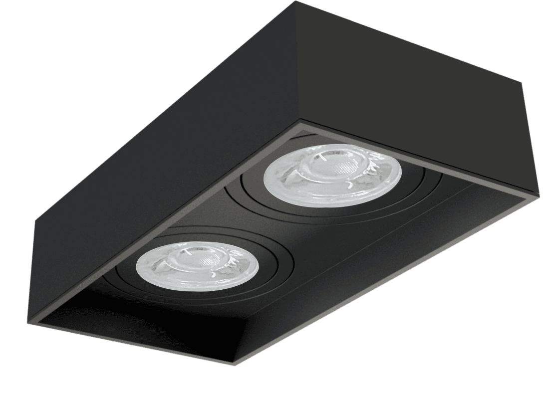 Plafon Moon Box Low Semi Embutido Duplo AR70 Preto 1061871