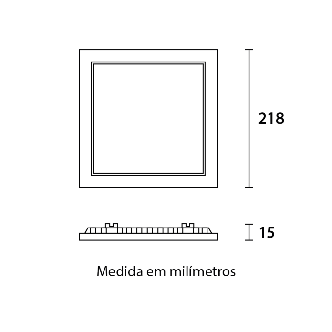 Painel Embutido Blumenau Quadrado Tech 18 watts 6500K 218x218mm 80446004