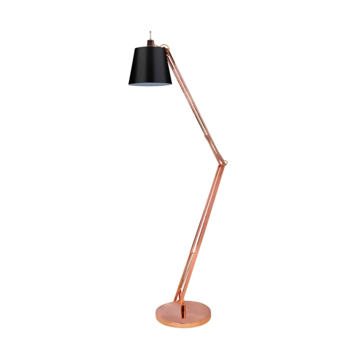 Luminária de Chão Bella Scope Cobre e Preto 1L E27 Ø400x2400mm HU4003A