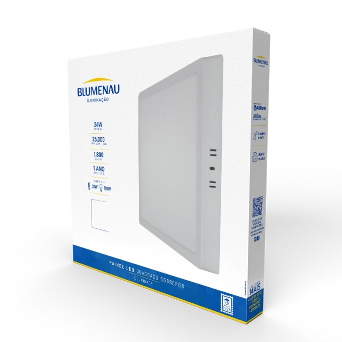 Painel Sobrepor Blumenau Quadrado Tech 24 watts 6500K 283x283x24mm 80856004
