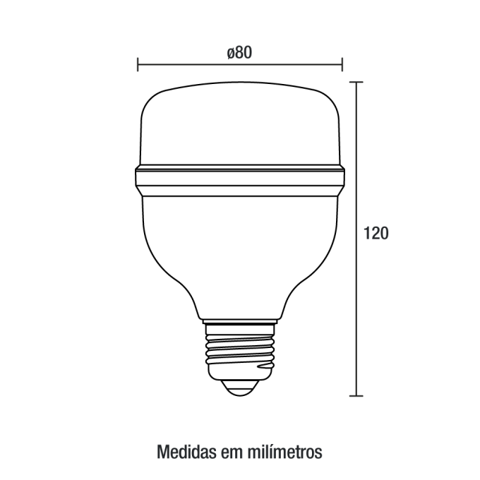 Lâmpada Blumenau Bulbo 40 watts 3000K IP20 Ø80x120mm 03407013
