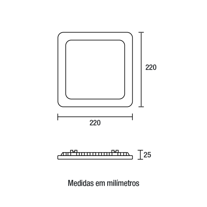Painel Embutido Blumenau Play ABS 18 watts 3000K 220x220x25mm Bivolt 83543004