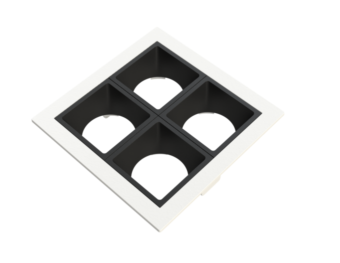 Embutido Fixo Moon Linea 4L Mini Dicróica Branco com Fundo Preto 92x92mm 1061527