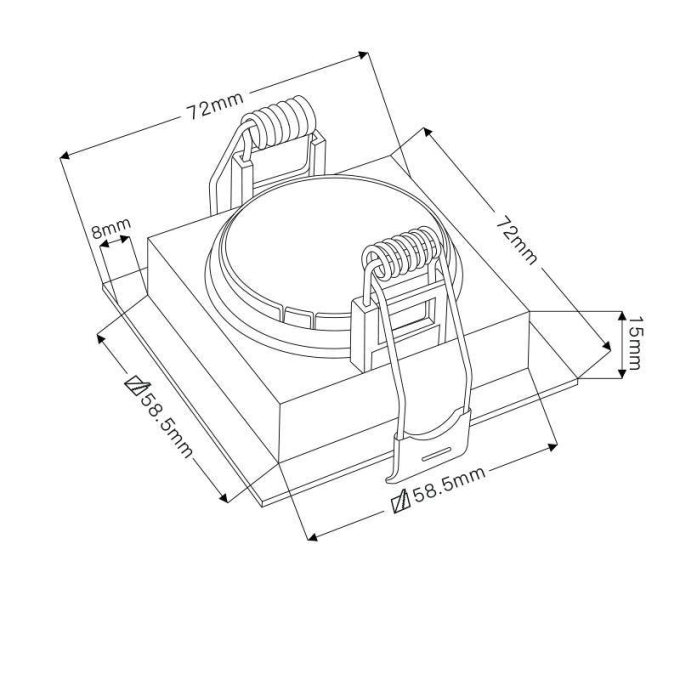 Spot Embutir Nordecor Loyo 1L Mini Dicroica MR11 Branco 72x72x15mm 6818