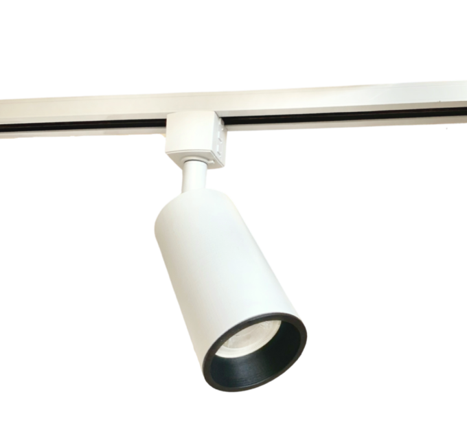Spot para Trilho Moon Tube Branco com Fundo Preto MR16 (Dicróica) Ø60x115mm 1011156