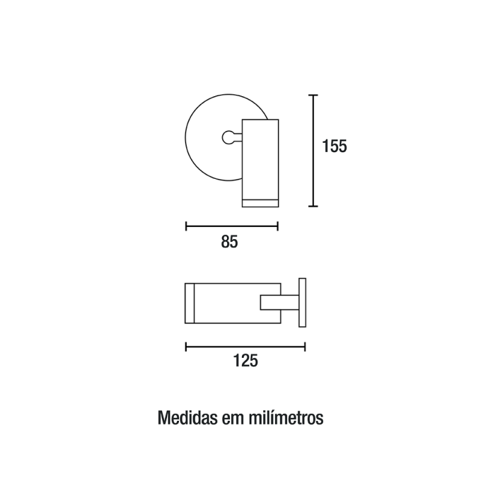 Arandela Germany Guben Alumínio Branco 1L Dicróica 155x125x85mm 35100410-11