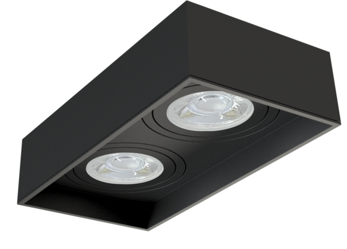 Plafon Moon Box Low Semi Embutido Duplo AR70 Preto 1061871