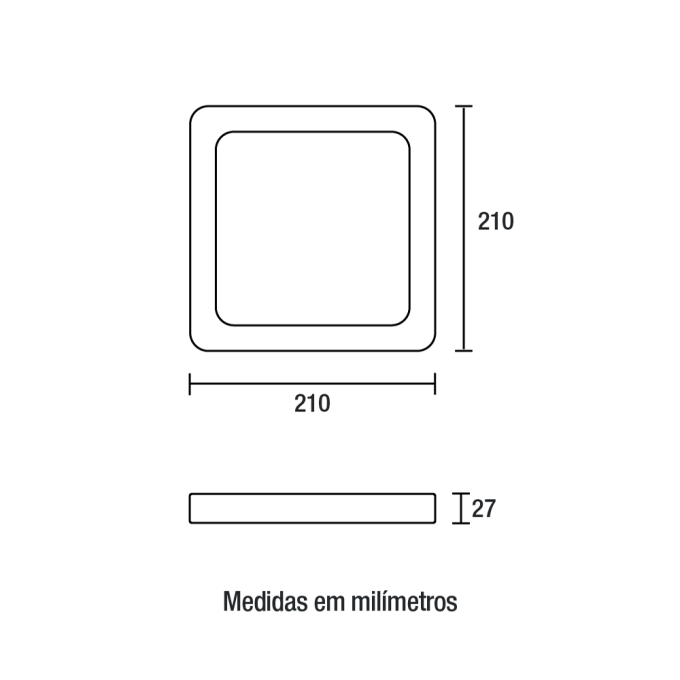 Painel Sobrepor Blumenau Play ABS 18 watts 6500K Branco 210x210x27mm Bivolt 83566004