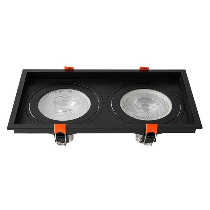Spot Embutir Nordecor Loyo 2L PAR30 Preto 295x160x15mm 6929