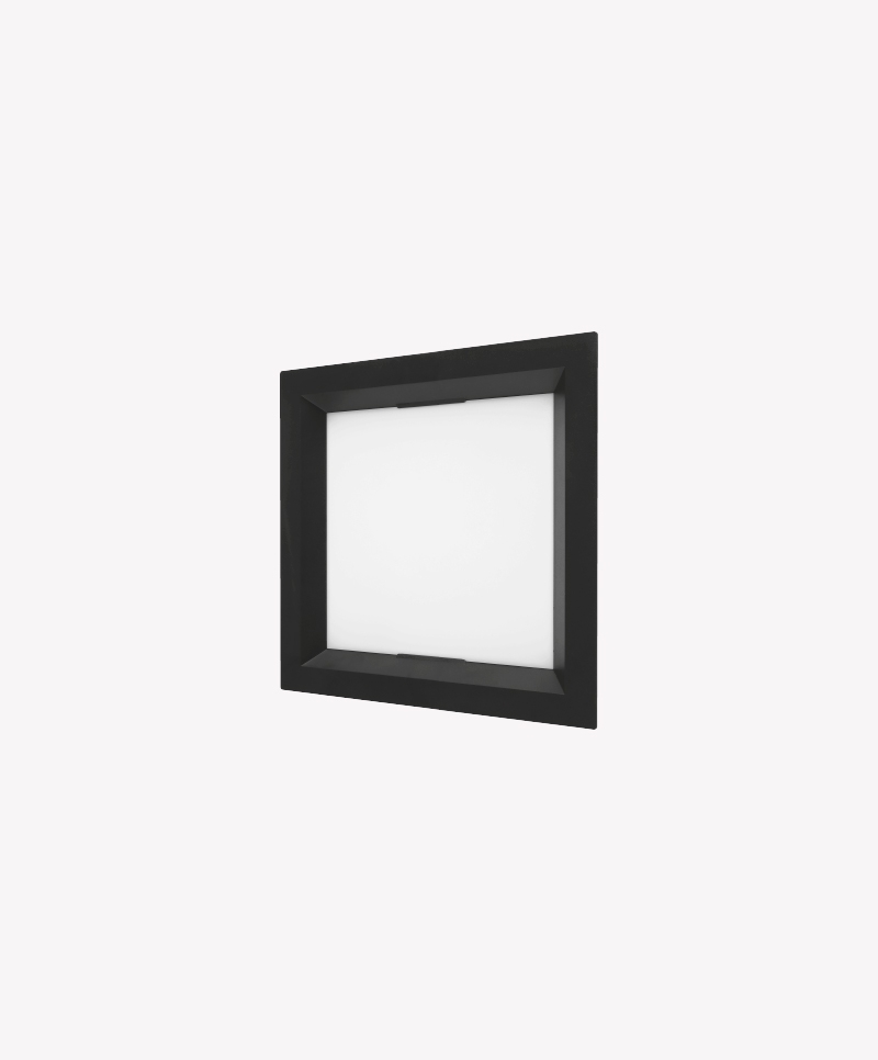 Painel Recuado Embutir ABS Opus LED Preto 176x176x44mm 12 watts 3000K OPS 85353