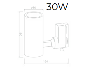 Spot para Trilho Alpertone Vision 30 watts 6000K 27° Preto Bivolt Ø80x190x164mm 0518