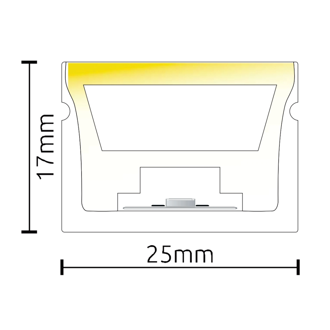 Perfil Sobrepor Alpertone Flexível Curva Vertical Branco 25x17mm (Venda por Metro) 0258