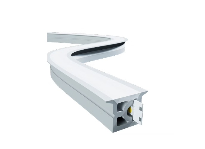 Perfil de Embutir Alpertone Flexível Aba Curva Horizontal 10 watts 4000K 24V IP20 Branco 18x12mm (Venda por Metro) 0267-4