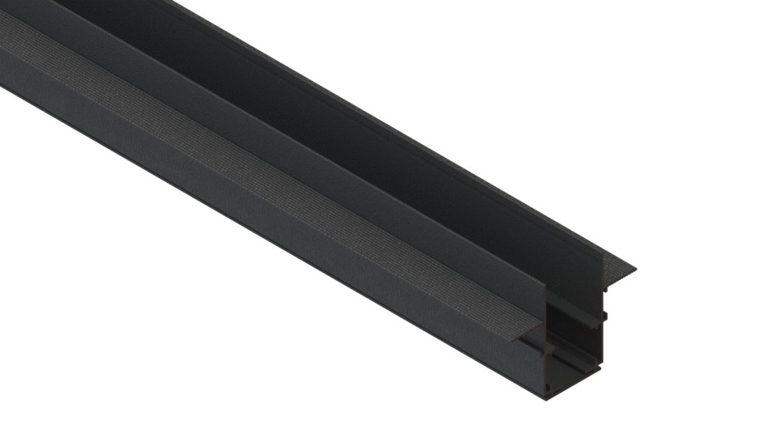 Trilho Magnético Embutir Alpertone Magno 3 Metros Preto 3013