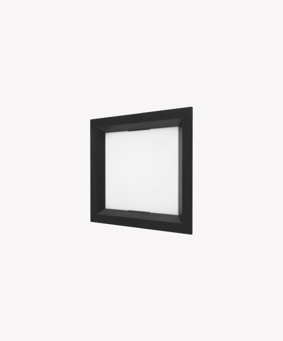 Painel Recuado Embutir ABS Opus LED Preto 176x176x44mm 12 watts 3000K OPS 85353