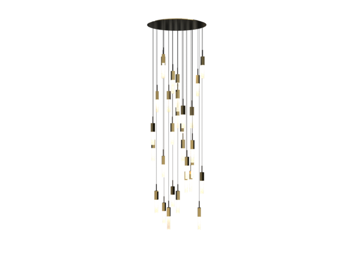 Pendente Dna Lustres Quartzo Cristal de Rocha 30L Mini Dicróica 900mm QTZO90-30PEND