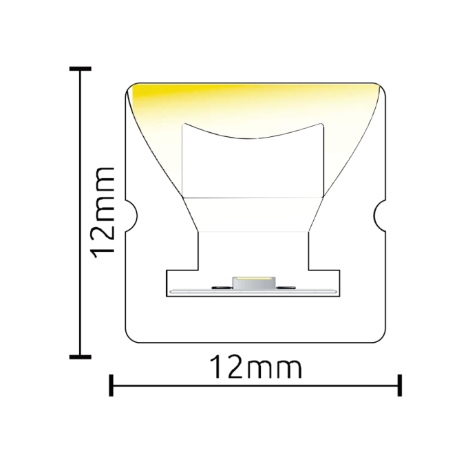 Perfil Sobrepor Alpertone Flexível Curva Vertical 10 watts 3000K 24V IP65 12x12mm (Venda por Metro) 0257-3
