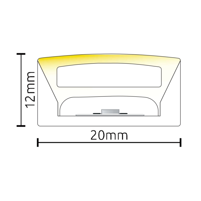 Perfil Sobrepor Alpertone Flexível Curva Vertical Branco 20x12mm (Venda por Metro) 0256