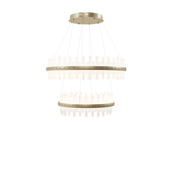 Pendente Dna Lustres Siena Felsen Cristal de Rocha 97 watts Ø600/Ø400mm ROCHA-SIENA-I-60-2