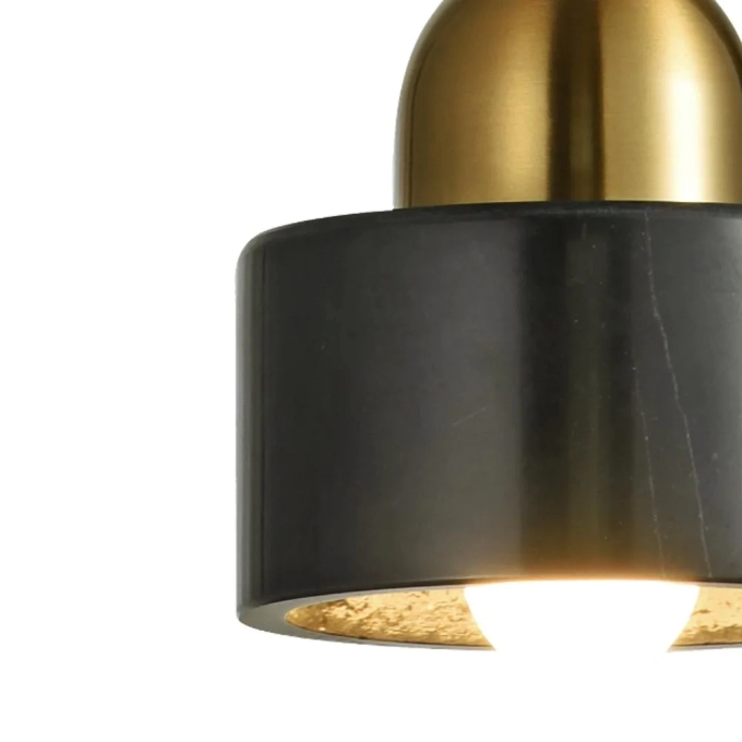 Pendente Bella Nordic Dourado e Preto 1L E27 150x140mm BC007B
