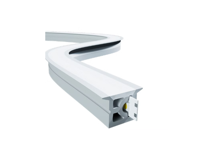 Perfil de Embutir Alpertone Flexível Aba Curva Horizontal 10 watts 3000K 24V IP20 Branco 18x12mm (Venda por Metro) 0267-3
