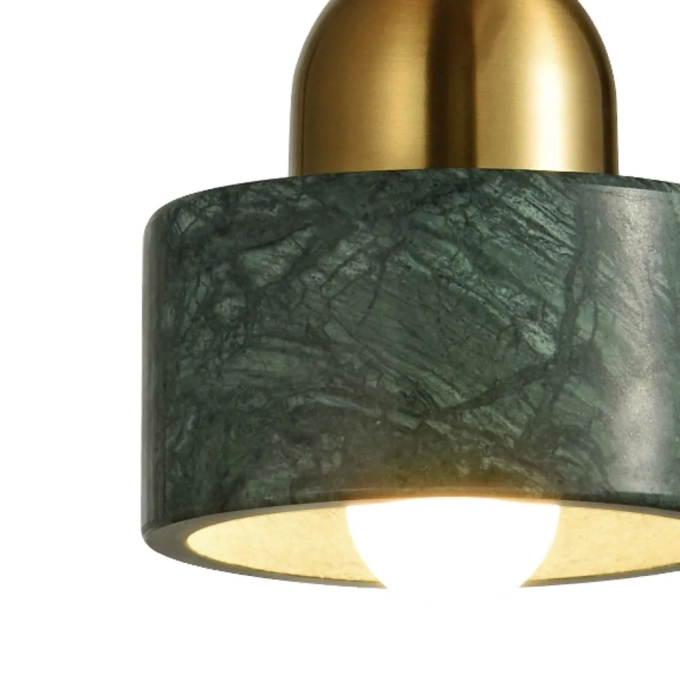 Pendente Bella Nordic Dourado e Verde 1L E27 150x140mm BC007GR