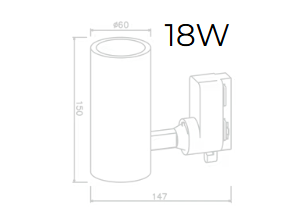 Spot para Trilho Alpertone Vision 18 watts 3000K 25° Preto Bivolt Ø60x157x147mm 0510