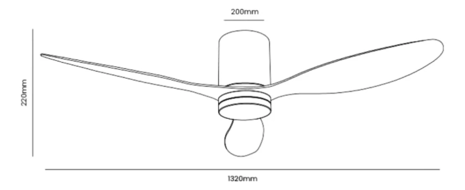 Ventilador Opus Air Flow Branco 52 watts 3000K/4000K/6500K Ø1320mm IP20 120° Bivolt OPS 88859