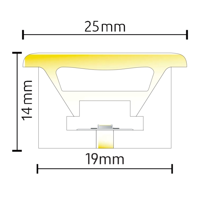 Perfil de Embutir Alpertone Flexível com Aba Curva Horizontal Branco 25x14mm (Venda por Metro) 0268