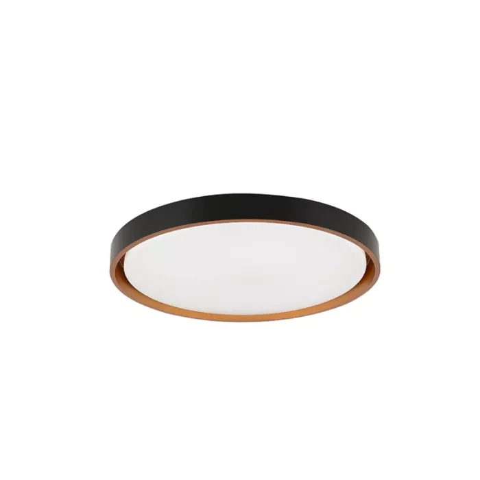 Plafon Hevvy Montana Redondo Preto e Dourado (Cobre) 24 watts 3000K 4000K E 6000K Ø410mm LY-8762M PT+DR