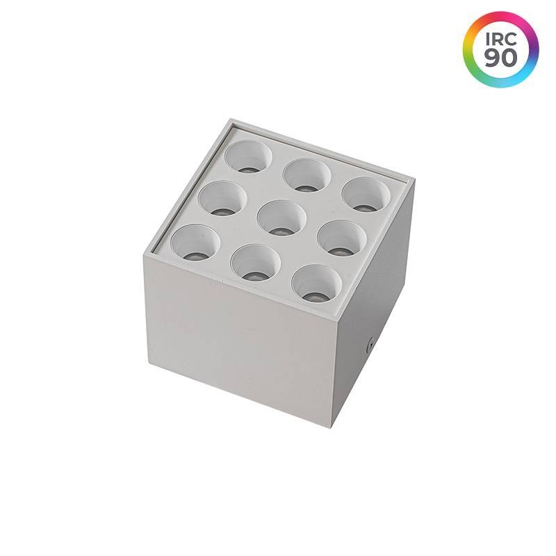  Spot Sobrepor Nordecor Downlight Powerus 9 Focos 18 watts 4000K Branco IRC90 24° Bivolt 96x96x81mm 6810