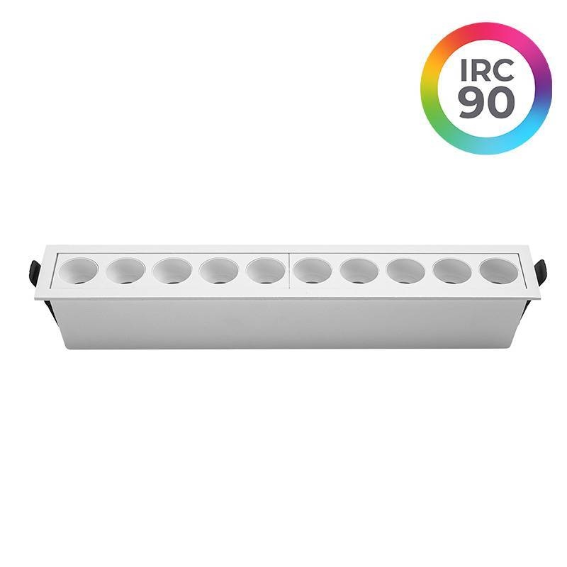 Embutido Nordecor Downlight Powerus 10 Focos 20 watts Branco 3000K IRC90 24° Bivolt 280x45x50mm 6736