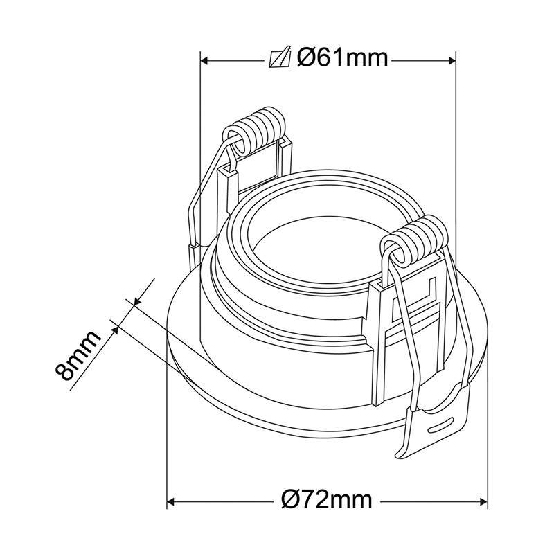 Spot Embutir Nordecor Loyo Redondo 1L Mini Dicroica MR11 Branco Ø72mm 6932