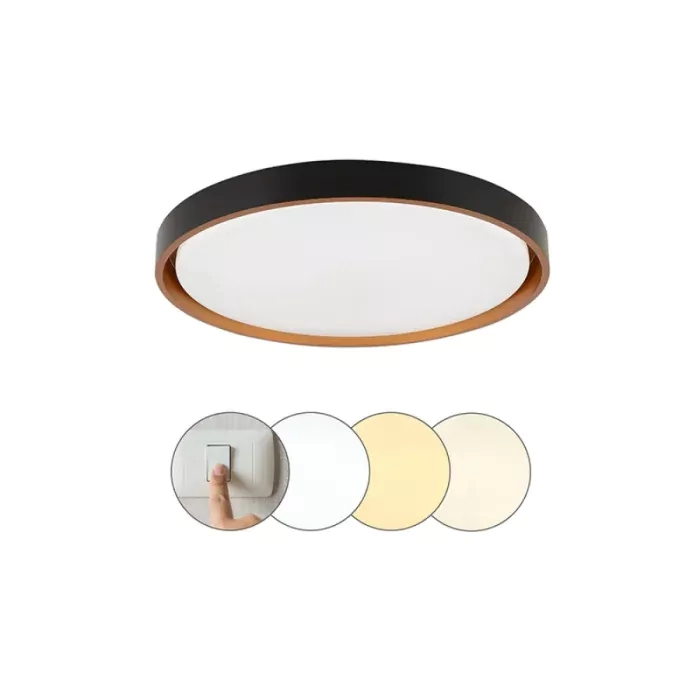 Plafon Hevvy Montana Redondo Preto e Dourado (Cobre) 24 watts 3000K 4000K E 6000K Ø410mm LY-8762M PT+DR