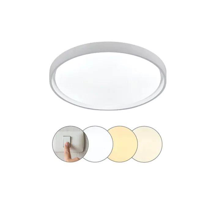 Plafon Hevvy Montana Redondo Branco 24 watts 3000K 4000K E 6000K Ø410mm LY-8762M BC+BC
