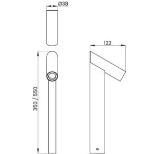 Poste Balizador Usina Joy 1L MR11 122X38X550mm 25150 55