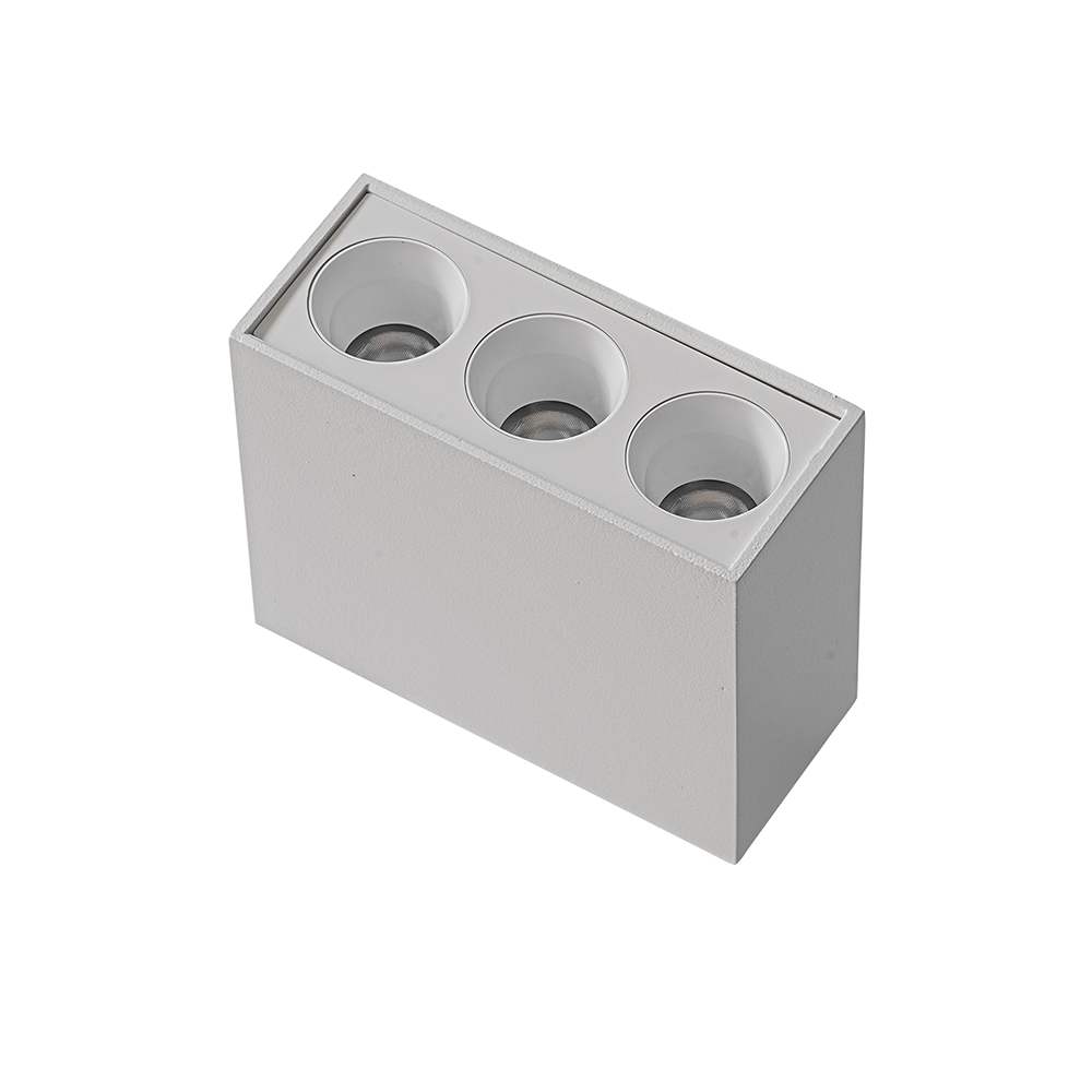  Spot Sobrepor Nordecor Downlight Powerus 3 Focos 6 watts 3000K Branco IRC90 35° Bivolt 84x36x70mm 6855