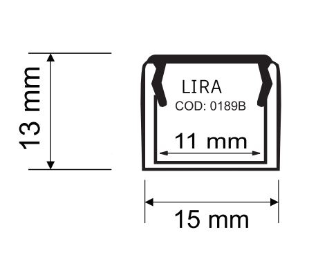 Perfil Sobrepor Alpertone Lira 15x13mm Barra 3 Metros 189A3L / 189B3L / 189P3L