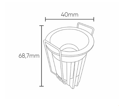 Embutido Alpertone Downlight Hodes 5 watts 36° IRC90 Bivolt Branco Ø40x68mm 011510/011511