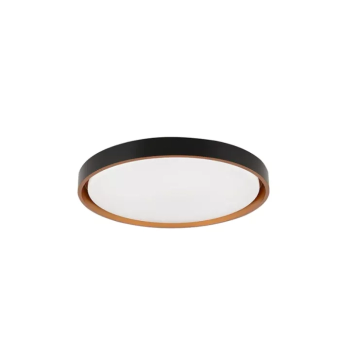 Plafon Hevvy Montana Redondo Preto e Dourado (Cobre) 24 watts 3000K 4000K E 6000K Ø410mm LY-8762M PT+DR