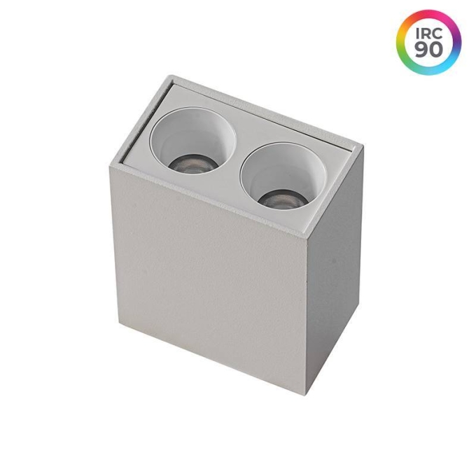 Spot Sobrepor Nordecor Downlight Powerus 2 Focos 4 watts 3000K Branco IRC90 35° Bivolt 55x36x70mm 6854