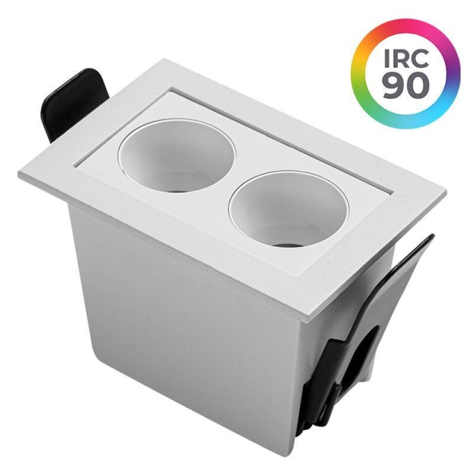 Embutido Nordecor Downlight Powerus 2 Focos 4 watts Branco 4000K IRC90 35° Bivolt 69x46x52mm 6784