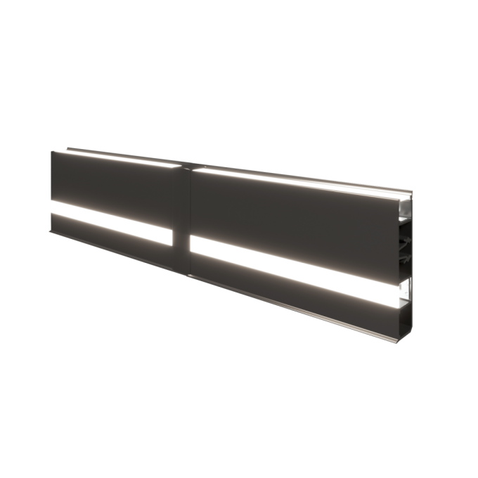 Perfil Alpertone Sobrepor Rodapé Zeta 80x19mm Barra 3 Metros Preto 0501P3