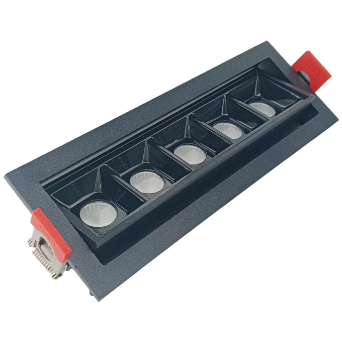Embutido Alpertone Downlight Durell Articulado 10 watts 36° Preto IRC90 Bivolt 150x45x32mm 011573/011574
