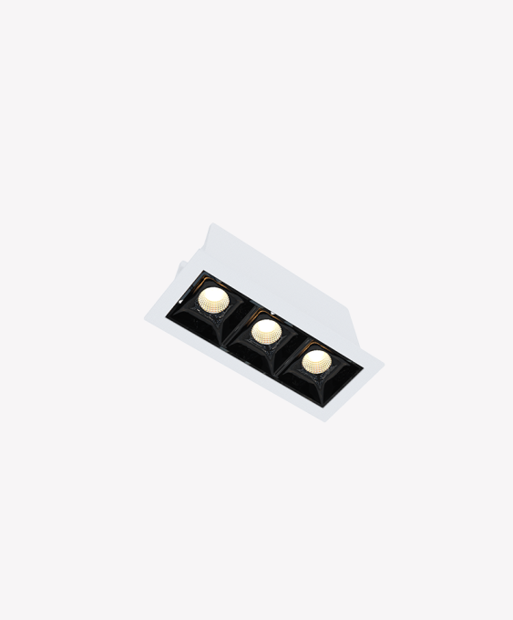 Spot Embutir Opus LED Soul 6 watts 2700K IRC90 30° IP20 105x45x50mm Branco Fundo Preto OPS 87760